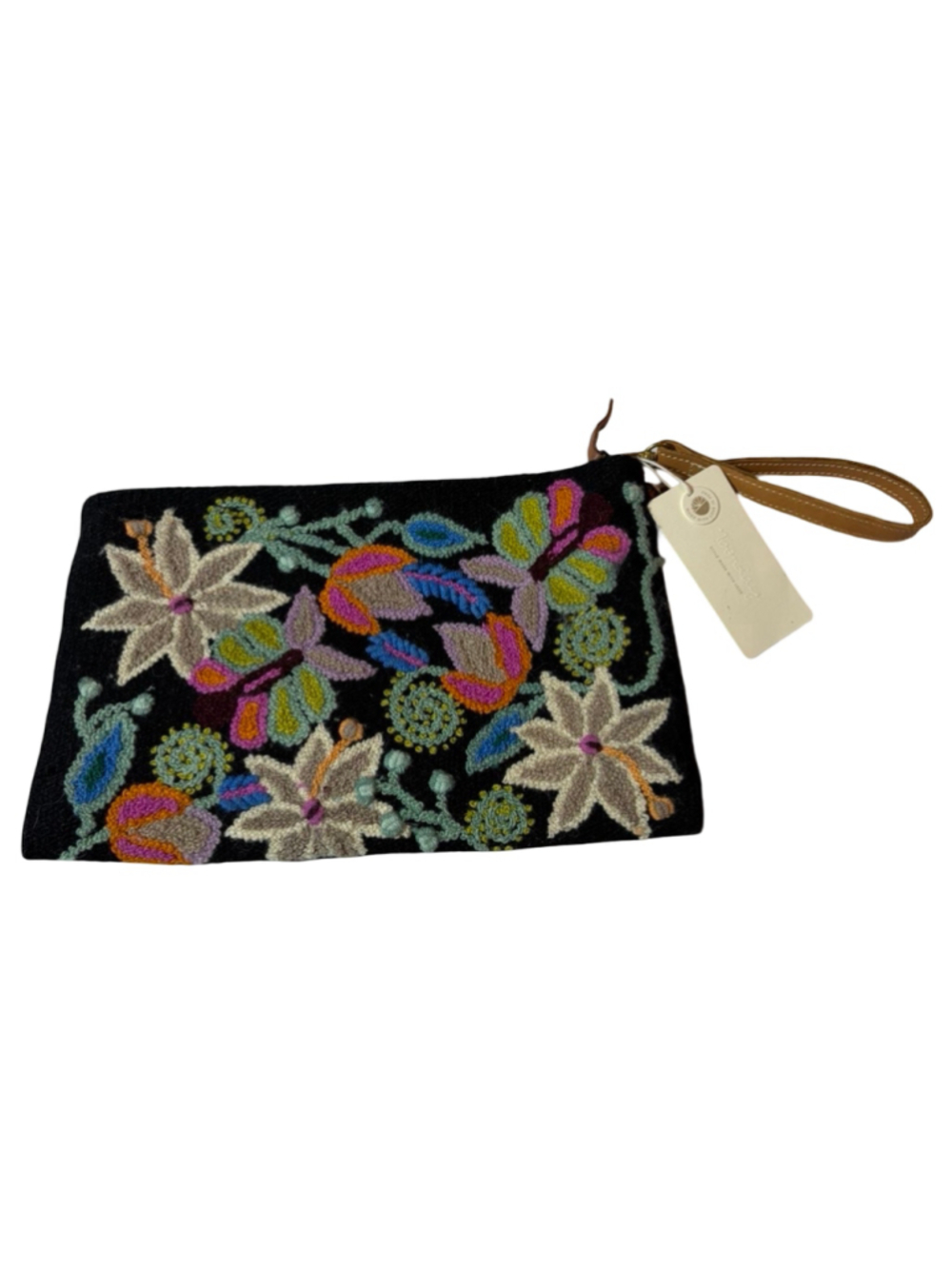 NWT Noonday Collection Wildflower Peruvian Wool Embroidered Wristlet Clutch